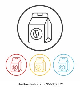coffee bean bag line icon