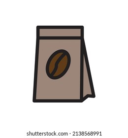 coffee bean bag pack icon for website, presentation symbol