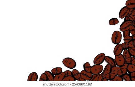 Coffee Bean for Banner Background or Packaging Design. Vector Illustration of Coffee Beans for Cafes and Restauraunts.