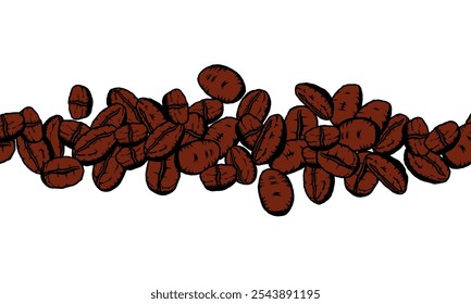 Coffee Bean for Banner Background or Packaging Design. Vector Illustration of Coffee Beans for Cafes and Restauraunts.