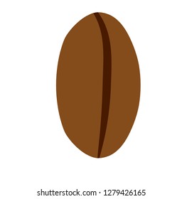 Coffee bean beverage vector ingredient restaurant icon. Brown arabic flat top view