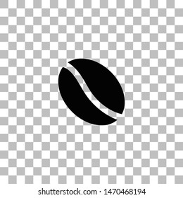 Coffee Bean. Black flat icon on a transparent background. Pictogram for your project