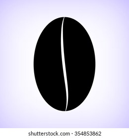 Coffee bean -  black vector icon
