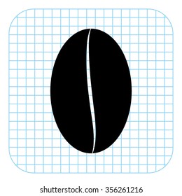 Coffee bean - black  vector icon
