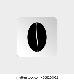 Coffee bean  - black vector icon
