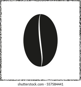 Coffee bean  - black vector icon