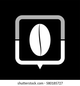Coffee bean  - black vector icon
