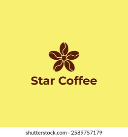 Coffee bean blend logo with star shape, suitable for coffee shop business