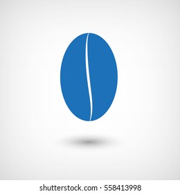 Coffee bean  - blue vector icon