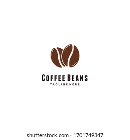 Coffee bean brown logo design icon vector illustration	
