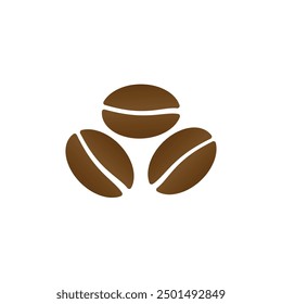 Coffee bean brown roasted caffeine espresso seed Icon isolated on white background