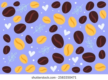 Coffee bean cafe drink caffeine beverage banner poster concept. Vector flat graphic design illustration