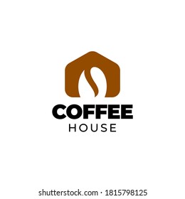 coffee bean cafe house logo template design
