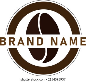COFFEE BEAN CAFE LOGO DESIGN MINIMAL FLAT