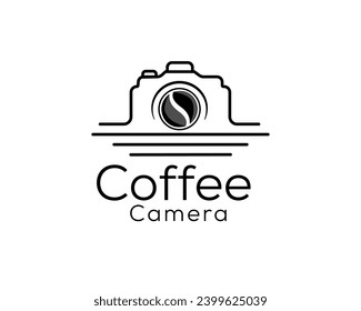 coffee bean camera logo icon symbol design template illustration inspiration