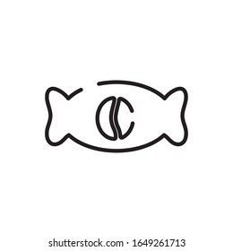 Diseño ícono de la línea de café de caramelo de café bebida de desayuno bebida de la mañana aroma de tienda y tema de cafeína Vector ilustración
