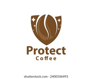 coffee bean care protection logo icon symbol design template illustration inspiration