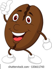 Coffee bean cartoon character