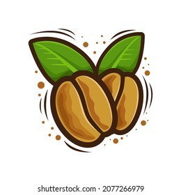 coffee bean cartoon illustration design
