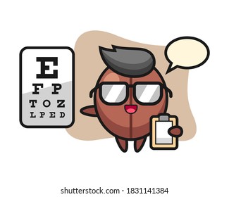 Coffee bean cartoon as a ophthalmology