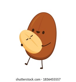 Coffee bean character design. Coffee seed vector. wallpaper.