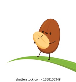 Coffee bean character design. Coffee seed vector. wallpaper.