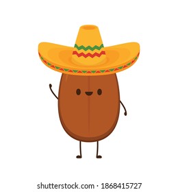 Coffee bean character design. Coffee seed vector. wallpaper.