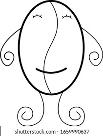 Coffee bean character.  Vector coffee bean. Cute coffee bean character