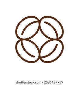 vector de diseño del logotipo del círculo de judías de café. Un sencillo logo es adecuado para las comunidades cafeteras, cafeterías y otros que aún están relacionados con el café