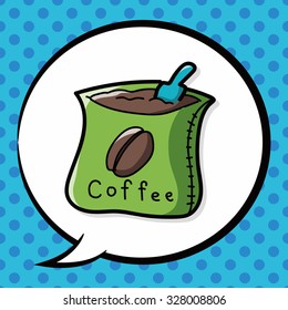 coffee bean color doodle, speech bubble
