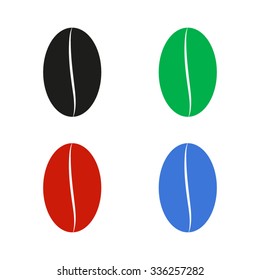 Coffee bean - color vector icon