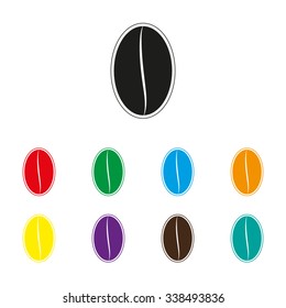 Coffee bean - color vector icon