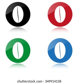 Coffee bean - color vector icon
