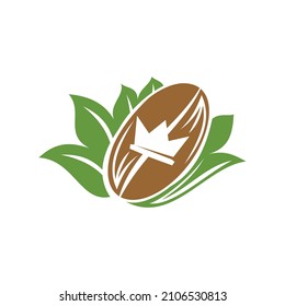 coffee bean crown Icon Illustration Brand Identity