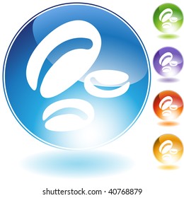 Coffee bean crystal icon isolated on a white background.