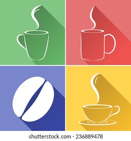 Coffee bean and cup graphic design
