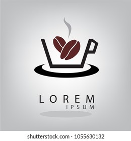 coffee bean in cup logo