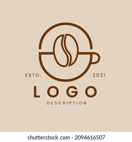 Coffee Bean Cup Logo Design Vector Stock Vector (Royalty Free ...