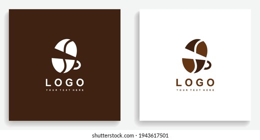 Coffee Bean Cup Logo. Modern logo icon symbol template vector design