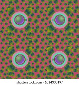Coffee bean and cup seamless pattern background. Coffees seeds texture.