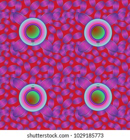 Coffee bean and cup seamless pattern background. Coffees seeds texture.