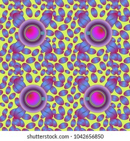 Coffee bean and cup seamless pattern background. Coffees seeds texture.