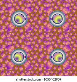 Coffee bean and cup seamless pattern background. Coffees seeds texture.