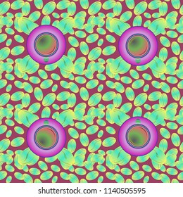 Coffee bean and cup seamless pattern background. Coffees seeds texture.