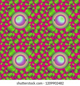Coffee bean and cup seamless pattern background. Coffees seeds texture.