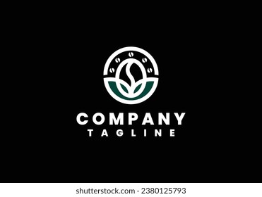 Coffee bean with cup, suitable for coffee shop logo or product brand identity.