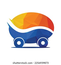 Coffee Bean Delivery Logo Design.  Coffee Bean Vehicle Logo Template.