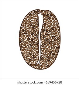 Coffee bean design. White background, vector illustration