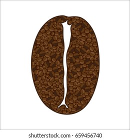 Coffee bean design. White background, vector illustration