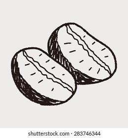 coffee bean doodle drawing